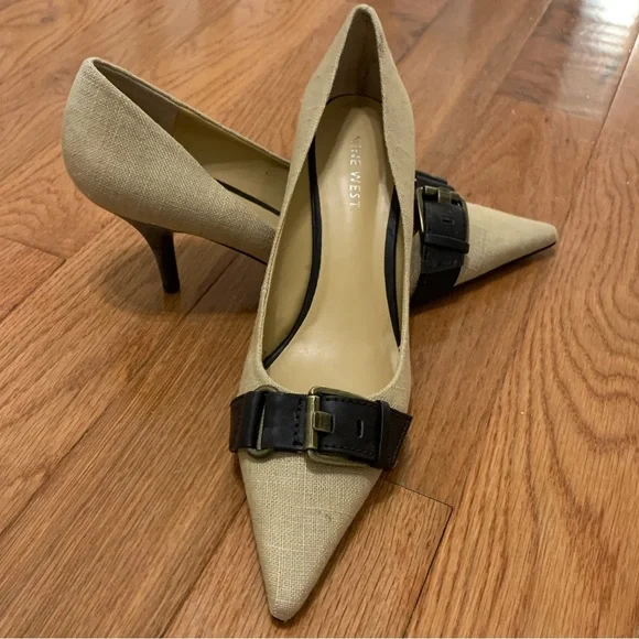 Nine West Shoes New Nine West Beige And Dark Brown Heels Size